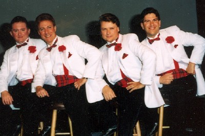 Group photo of Forever Plaid performers.